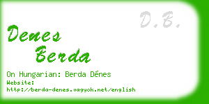 denes berda business card