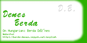 denes berda business card